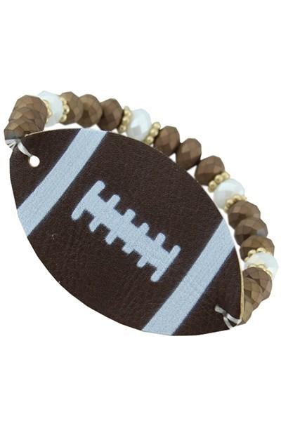 Football Leather Stone Bracelet - Nico Bella Boutique 