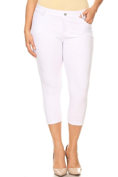 White Denim Capri Jeggings - Nico Bella Boutique 