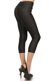 Black Denim Capri Jeggings - Nico Bella Boutique 