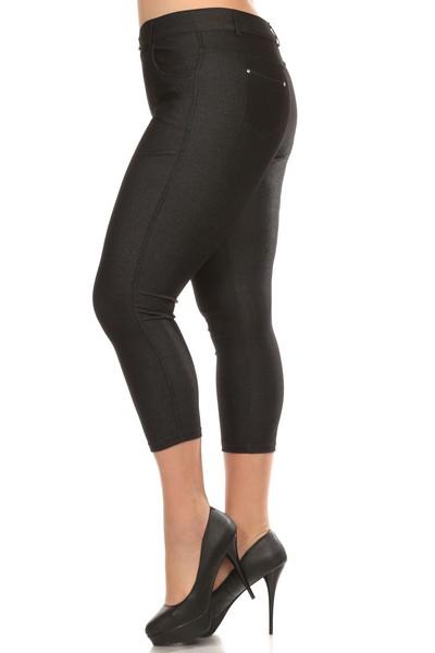 Black Denim Capri Jeggings - Nico Bella Boutique 