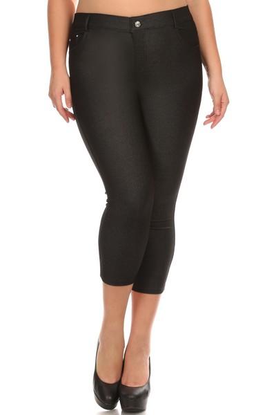 Black Denim Capri Jeggings - Nico Bella Boutique 