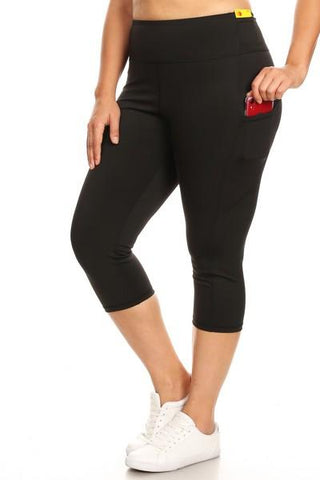 Black Capri Workout Pocket Pants - Nico Bella Boutique 