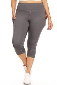 Grey Capri Workout Pocket Pants - Nico Bella Boutique 
