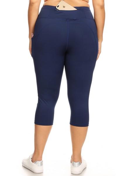Navy Capri Workout Pocket Pants - Nico Bella Boutique 