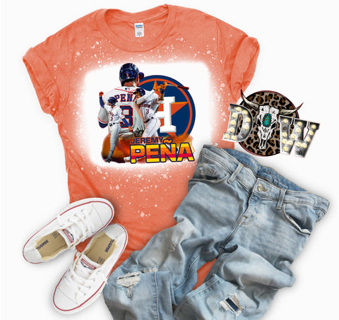 Jeremy Pena Houston Astros Baseball Bleached Graphic T-Shirt
