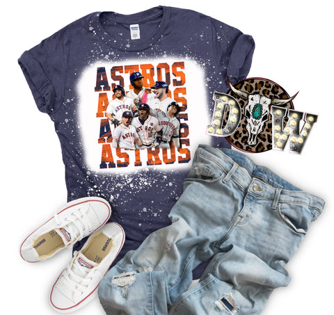 Houston Astros Baseball Bleached Graphic T-Shirt