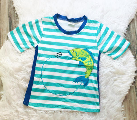 Fishing Applique Shirt - Nico Bella Boutique 