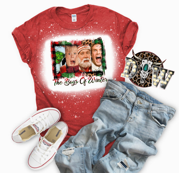 The Boys of Winter Christmas Bleached Graphic T-Shirt