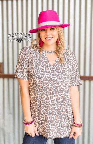 Laredo Leopard V-neck Textline Top - Nico Bella Boutique 