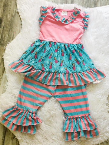 Pineapple Capri Set - Nico Bella Boutique 