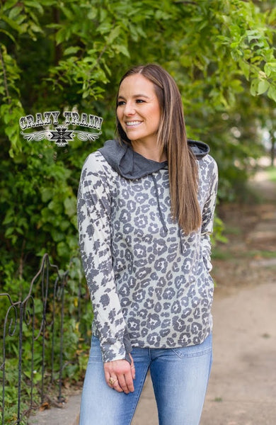 Rodeo Drive Leopard Cowhide Hoodie