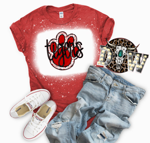 Red Tigers Spirit Tee Bleached Graphic T-Shirt
