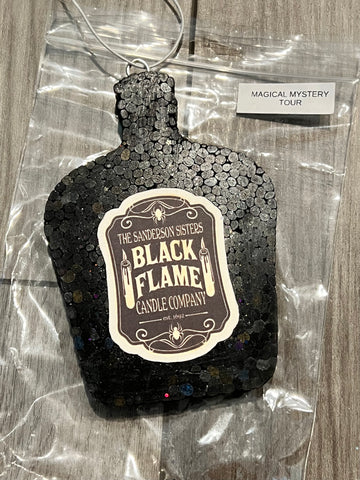 Black Flame Candle Hocus Pocus Large Can Freshie - Magical Mystery Tour Scent