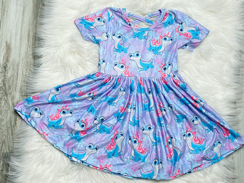 Bruni Frozen II Lizard Princess Twirl Dress - Nico Bella Boutique 