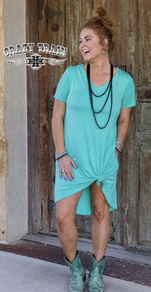 Turquoise Druzzy Pocket Dress - Nico Bella Boutique 