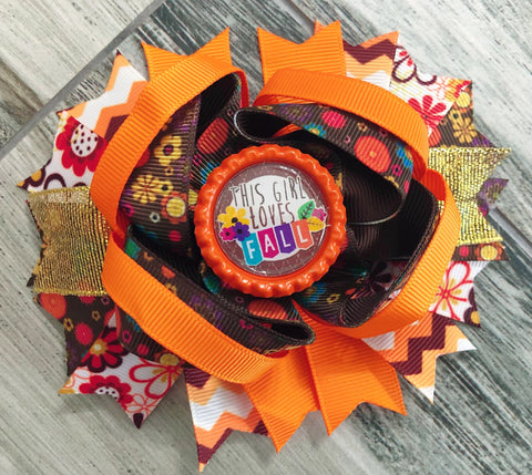 This Girl Loves Fall Hair Bow - Nico Bella Boutique 