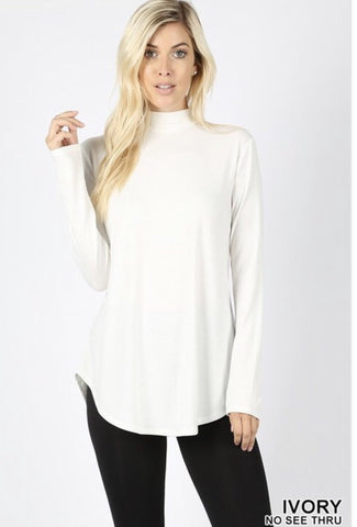 Women’s Ivory Mock Neck Top - Nico Bella Boutique 