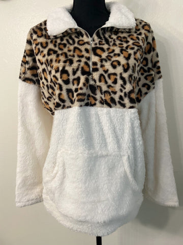 Leopard and Cream Sherpa - Nico Bella Boutique 