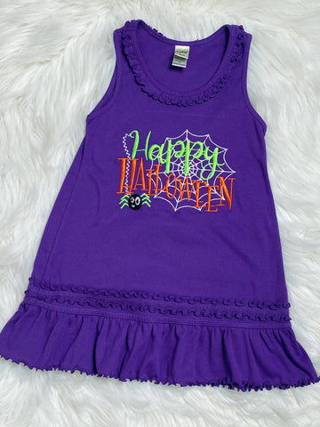 Happy Halloween Embroidered Ruffle Dress - Nico Bella Boutique 
