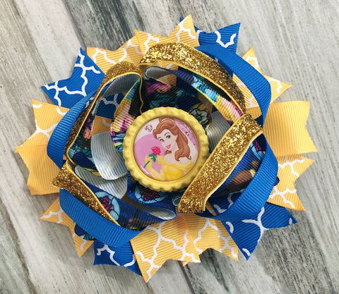 Belle Beauty & The Beast Hair Bow - Nico Bella Boutique 