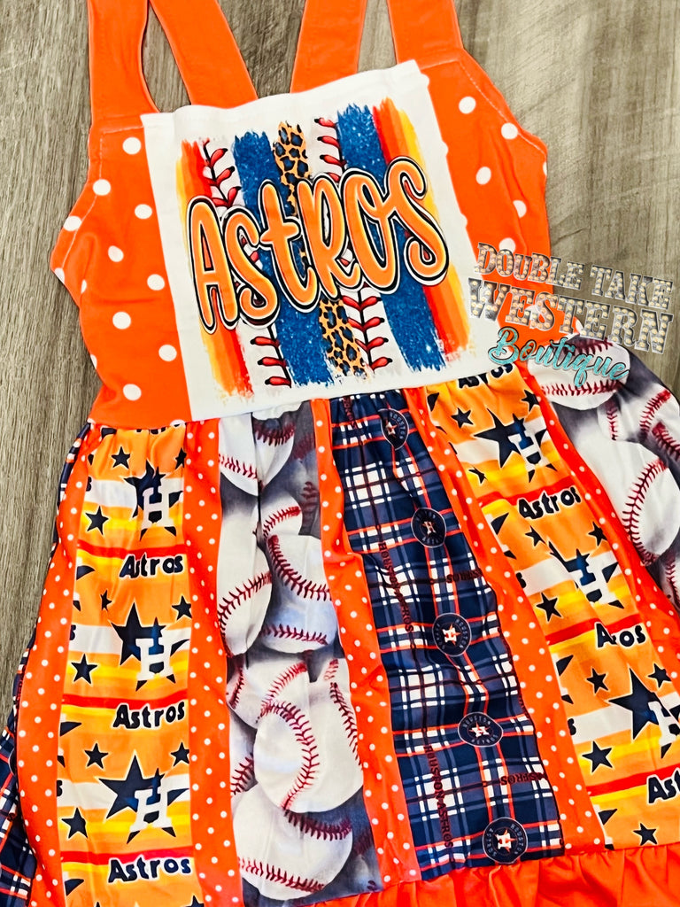 houston astros jersey dress MLB Houston Astros Classic Big Girls TOP Dress (Midnight Navy) S / Midnight Navy