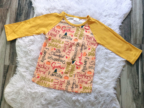 Turkey Time Raglan - Nico Bella Boutique 