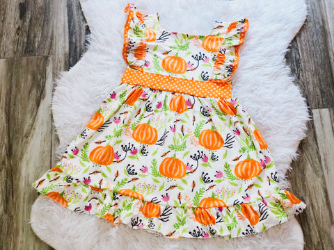 Pumpkin Ruffle Dress - Nico Bella Boutique 
