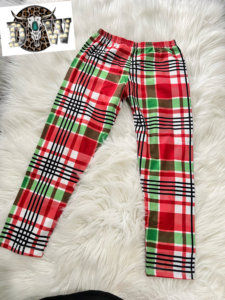 Plaid Christmas Pajama Kids Unisex Pants – Double Take Western Boutique