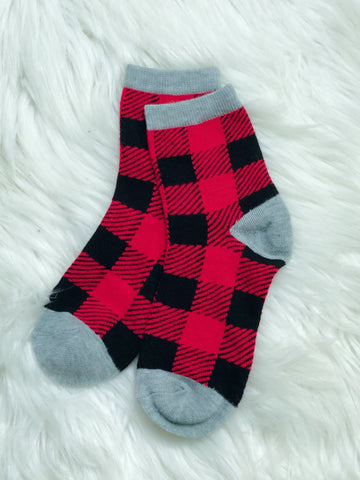 Buffalo Plaid Adult Socks - Nico Bella Boutique 