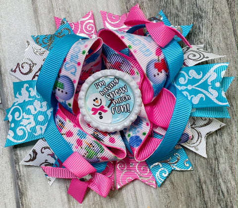 I'm Having Snow Much Fun Hair Bow - Nico Bella Boutique 