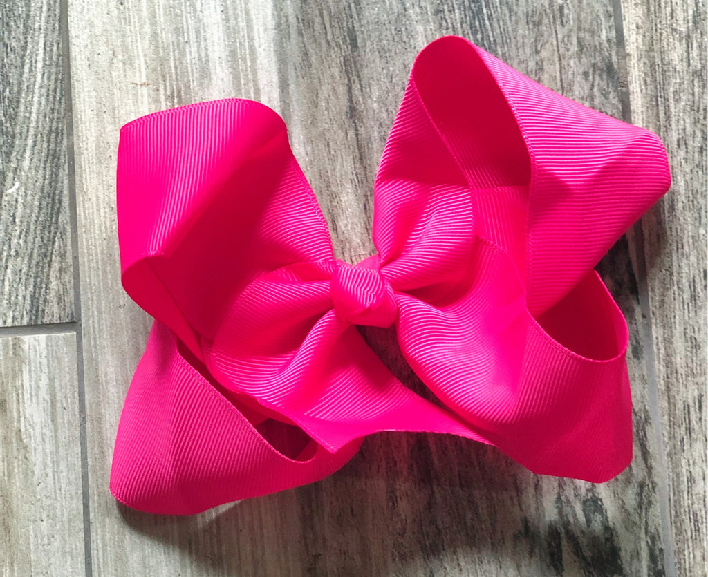 Hot Pink Girls Hair Bow - Nico Bella Boutique 