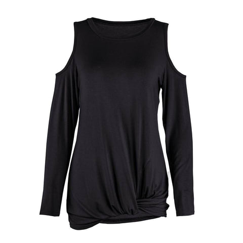 Women’s Black Cold Shoulder top - Nico Bella Boutique 