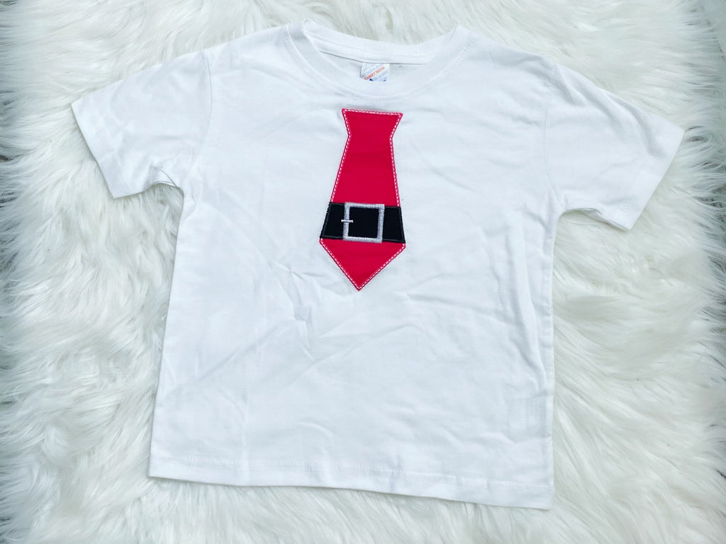 Santa Applique Tie Shirt - Nico Bella Boutique 