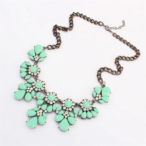 Mint Gem Statement Necklace - Nico Bella Boutique 