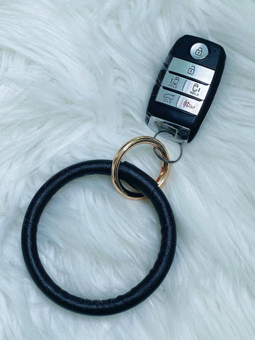 Black Wristlet Bangle Keychain - Nico Bella Boutique 