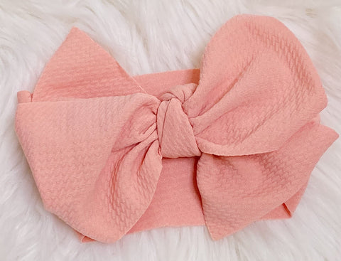 Dusty Mauve Pink Head Wrap Bow Headband - Nico Bella Boutique 