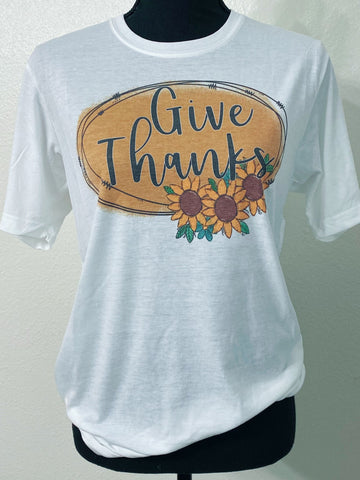 Give Thanks Sunflower Graphic Tee - Nico Bella Boutique 