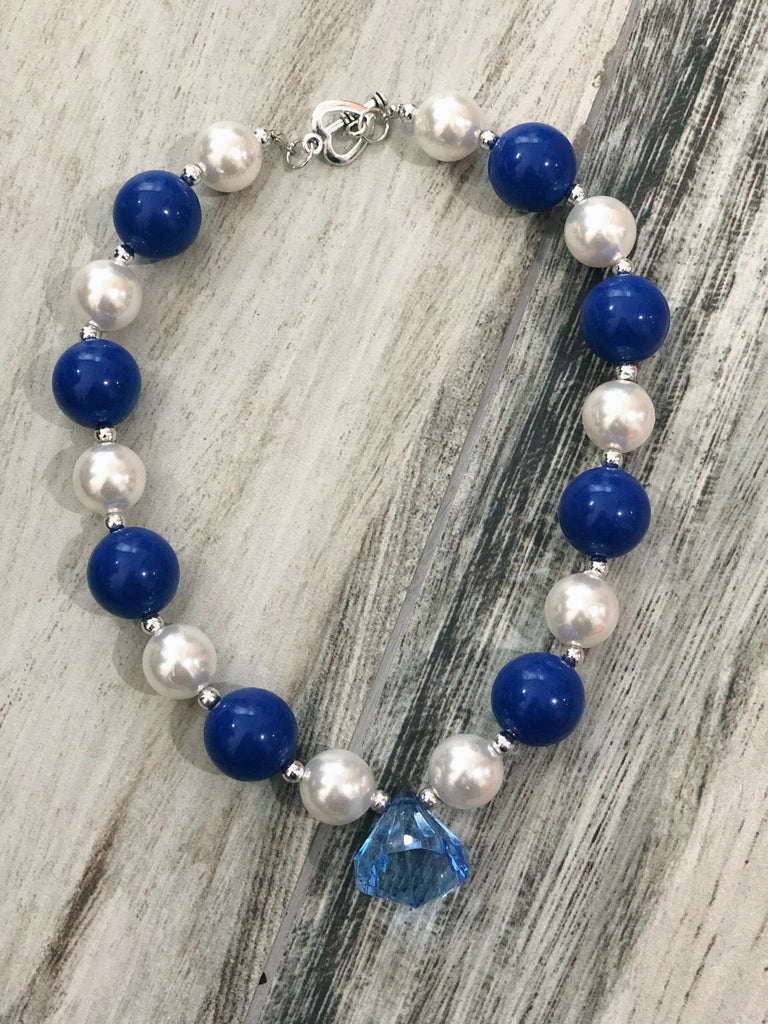 Blue & Pearl Bubblegum Necklace - Nico Bella Boutique 