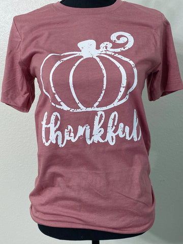 Thankful Heather Mauve Graphic Tee - Nico Bella Boutique 