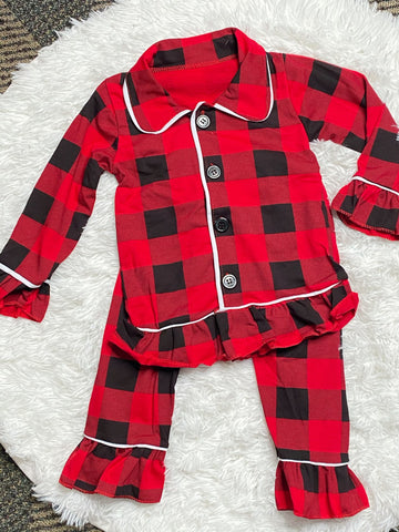 Buffalo Plaid Girls Pajamas