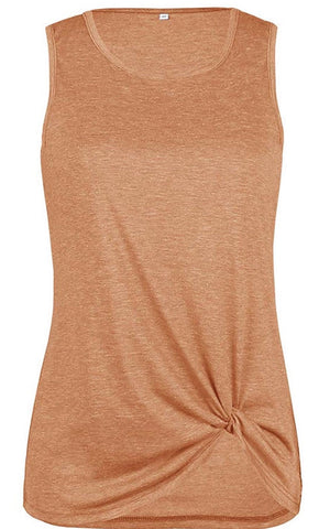 Orange Twist Hem Tank - Nico Bella Boutique 