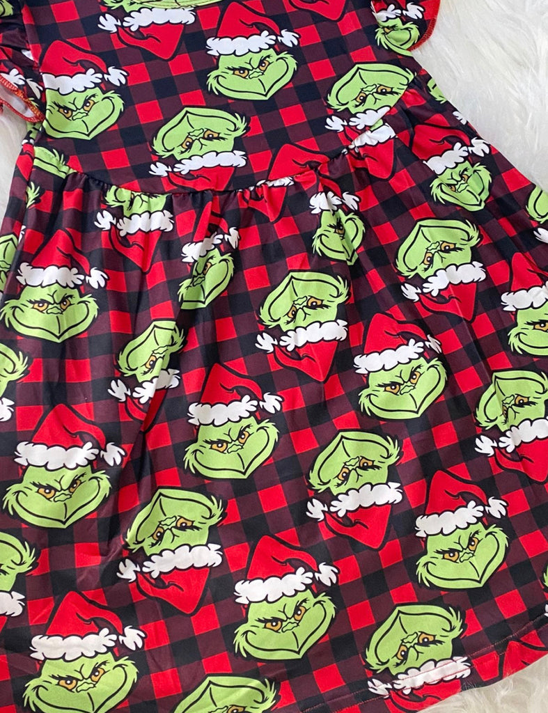 The Grinch Buffalo Plaid Girls Pearl Dress Double Take Western Boutique The Grinch Buffalo Plaid Girls Pearl Dress Double Take Western Boutique