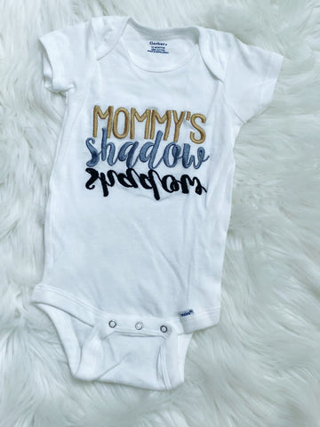 Mommy's Shadow Embroidered Onesie - Nico Bella Boutique 