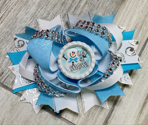 Let it Snow Hair Bow - Nico Bella Boutique 