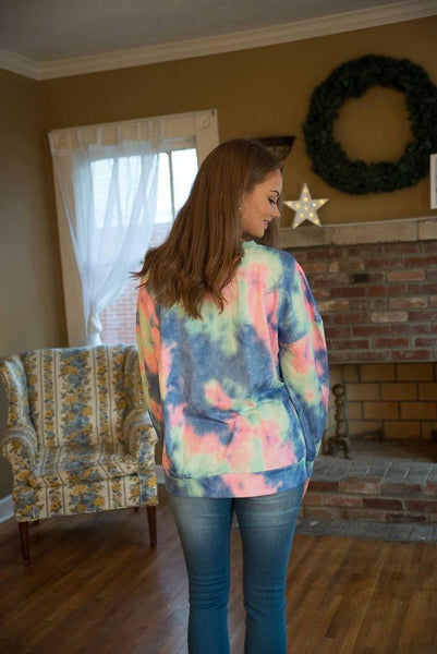 Blue Tie Dye Pullover - Nico Bella Boutique 