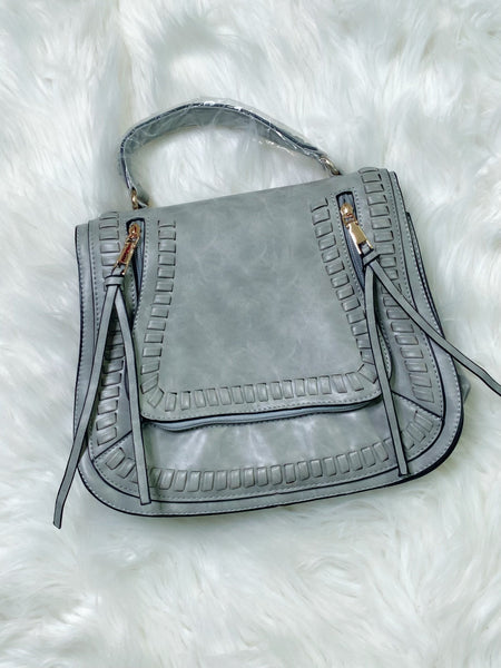 Light Grey Guitar Strap Crossbody Purse - Nico Bella Boutique 