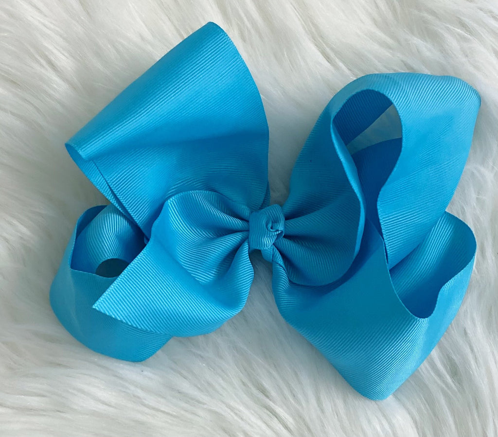 Turquoise 8 inch Bow - Nico Bella Boutique 