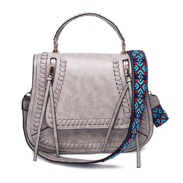 Light Grey Guitar Strap Crossbody Purse - Nico Bella Boutique 