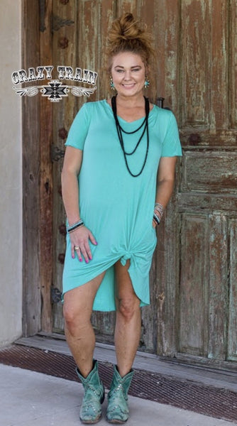 Turquoise Druzzy Pocket Dress - Nico Bella Boutique 