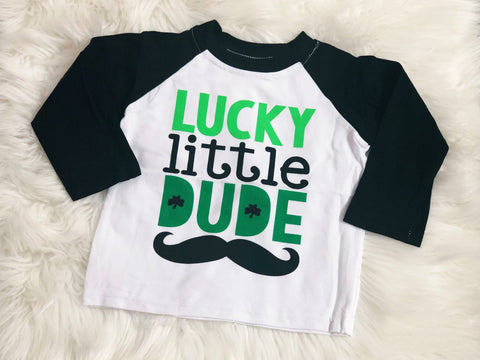 Lucky Little Dude Raglan - Nico Bella Boutique 